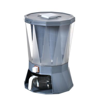China Sustainable 360 Degree Automatic 4 Grids Divided Rotating Rice Coffee Bean Dry Food Cereal Dispenser Cereal Storage Container for sale