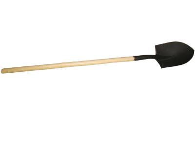 China 5002007 With Straight Wood Handle Carbon Steel Metal Point Farming Digging Garden Spades Shovels for sale