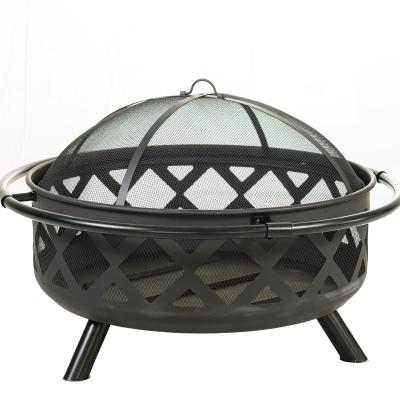 China Outdoor Hot Selling Black Color Portable Wood Burning Resistant Fire Pit 36 Inch Fire Pit For Outdoor for sale