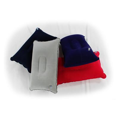 China Inflatable 34*22CM Customized Ultralight PVC Flocking Inflatable Air Transport Pillow. for sale