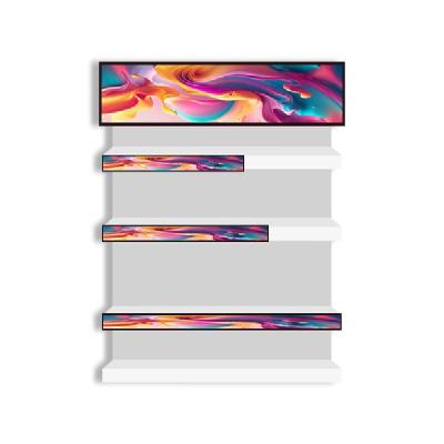 China Qtenboard High Brightness Ultra-Wide Bar Stretched Lcd Advertising Display Tft Type Bar Digital Signage Wall Mounted Display for sale