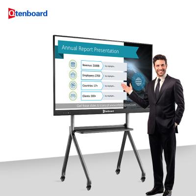 China Qtenboard Wall-Mount 4K Original A+ 40-Point Touch Smart Board Whiteboard for sale