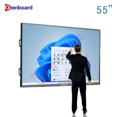 China Qtenboard E-Learning 55 Zoll Touch Interaktives Panel Touch Screen Smart Whiteboard für Besprechungsunterricht zu verkaufen