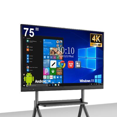China Qtenboard 55 65 75 85 86 98 110 Zoll Touch Interaktives Flachbildschirm 4k LCD Digital Interaktives Smartboard für den Unterricht in Schulen zu verkaufen