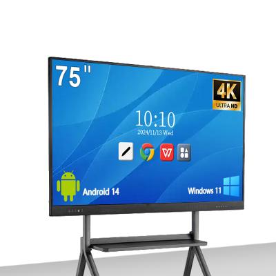 Cina Qtenboard Prezzo economico 65 75 pollici Scuola Interattivo Monitor Piatto pannello LCD Digital Touch Screen Tavola bianca Smart Tavola bianca per la classe in vendita