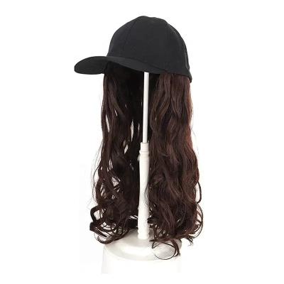 China Body Wave Wholesale New Design Synthetic Hair Wig Natural Color Baseball Hats Wig Long Curly Wig Hat For Women for sale