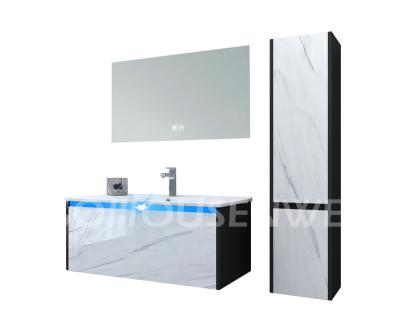 China Modern Graduated Stone Cabinet Modern Wooden Wash Bathroom Sink Cabinet Stone Cabinet for sale