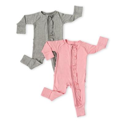 China One Piece Plaid Spring Unisex One Piece Different Fabric Neutral New Born Baby Snaps Ruffle Organic Cotton Romper Clothes for sale