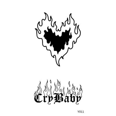 China Waterproof Temporary Tattoo Sticker Fire Heart Tatu Tatoo Sticker For Women Men Realistic for sale