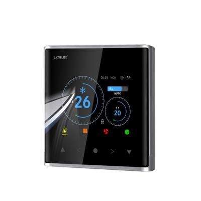China Modern Silver Stepless Thermostat 0-10V Speed FCU Room Air Conditioner HVAC Systems Regulation Temperature Controller for sale