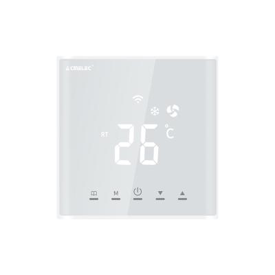 China Modern White Air Conditioner Digital FCU Smart Adjustable Thermostat for Google/Alexa/DuerOS WIFI Home Central Room Temperature for sale