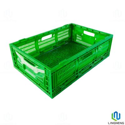 China 32 Litre Plastic Folding Storage Crates , Collapsible Agriculture Plastic Crates for sale