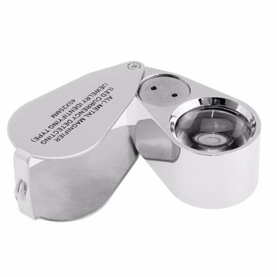 China High Power Magnifying Glass with LED and UV Light BIJIA 40x Illuminated LED Jeweler's Loupe UV Magnifying Glass with Mental Construction for sale