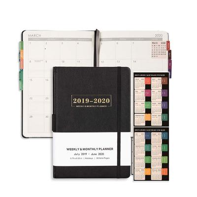 China Daily Weekly Monthly Planner 2022 2023 Custom Logo PU Business Planner Genuine Leather Daily Notebook A5 for sale