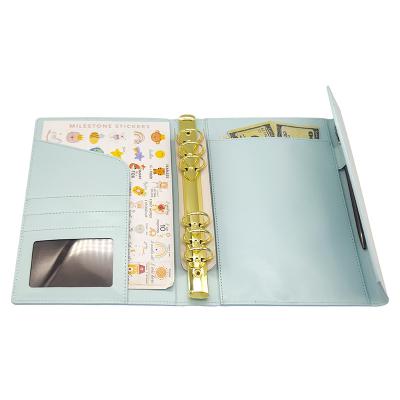 China Custom Baby Blue Daily Weekly Monthly Planner Sheet Metal Ring Binder Planner for sale