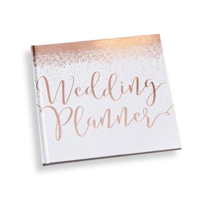 China Custom Printing Rose Gold Foil Hardcover Diary Notebook Wedding Planner Hardcover Journal for sale