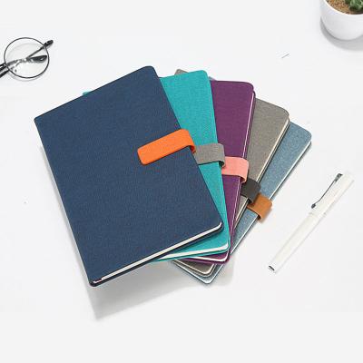 China Custom Leather Daily Monthly Planner PU Hardcover Book School Supplies Leather Notebook with Pen Holder for sale