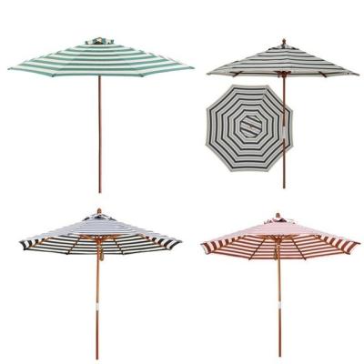 Chine Contrôle manuel Parapluie en bois à rayures de couleur avec parapluie étanche et côtes de 10*15 mm à vendre