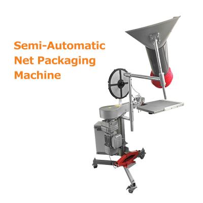 China Semi Automatic Net Packaging Machine Green Lemon Fruit Vegetable Mesh Bag Package Equipment en venta