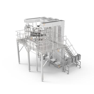 Cina 32 Pesatrice automatica di riempimento alimentare gonfiata Flakes di mais patate patatine patatine di pianta Nachos Noci confezionatore in vendita