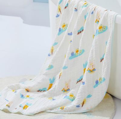 China Lovely Animal Printing Natural Gauze Fabric For Infants Clothing 200GSM for sale
