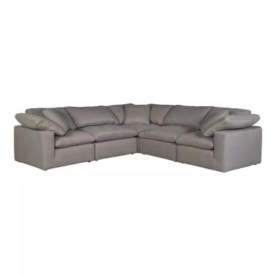 China Modular Corner Couch L Cloud Waterproof Canvas Feather Shape Sofas Sectional Modular Couch Fabric Living Room Removable Cover Gray Sofas for sale