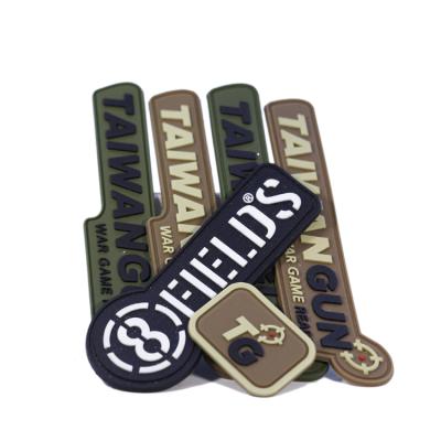 China Custom Private Design 3D Number Letter Pattern Stick On Soft 3D PVC Silicone Rubber Patches Logo Label Badges For Apparel for sale