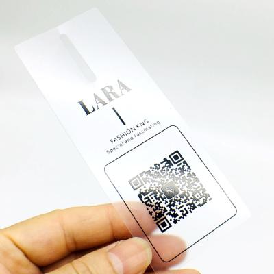 China Custom Viable Custom PVC Hang Tags Screen Printing Name Logo Clothes Price Plastic Clear Transparent for sale