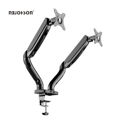 China Metal Stand Shock Absorber Mount Monitor Bracket 100*100 VESA Computer Mount Monitor Arm Dual for sale