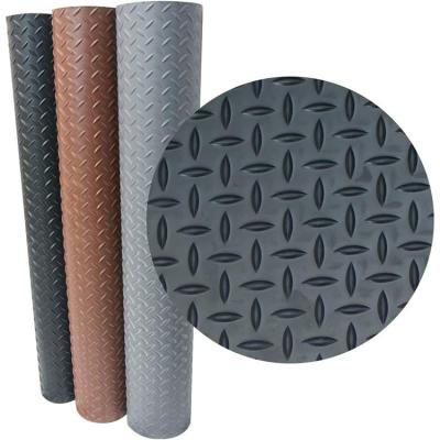 China Heavy Duty Willow Leaf Pattern Rubber Flooring Water And Stain Resistant Tread Roll for sale