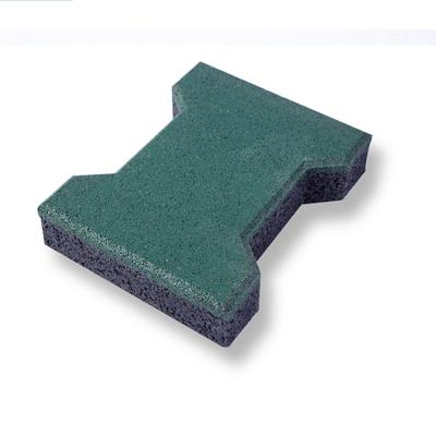 China High-Quality Dog-Bone Shaped Rubber Tile Green Rubber Paver For Horse Stall And Horse Walker Area for sale
