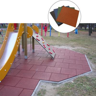 China 500mm Rubber Playground Tiles Rubber Tiles 15mm,20mm,25mm,30mm,35mm,40mm,45mm,50mm Thick Available for sale