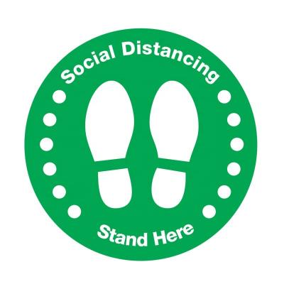 China Waterproof On Stock Selling 12in Social Distancing Waterproof Floor Sticker 30cm With Matte Anti-Slip Floor Decal for sale