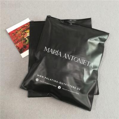 China Black Clothing Zipper Poly Bags Custom Logo Printed For Packaging Hoodie for sale