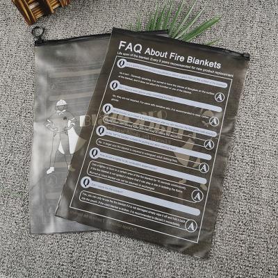 China Custom Logo CPE Cothing Zipper Bag Translucent Black for Garment Packaging for sale