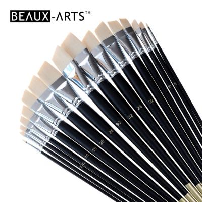 China Stiff for Oil and Acrylic Use Angular Taklon Hog Hair Artist Brush Professional Paint Brushes Perfect for Oil and Acrylic for sale