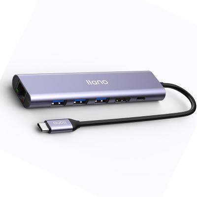 China Portable 4K Hd Data Transmission Multiport Adapter Hub Docking Station Computer Docking Station Usb C Dock For Ipad Laptop for sale
