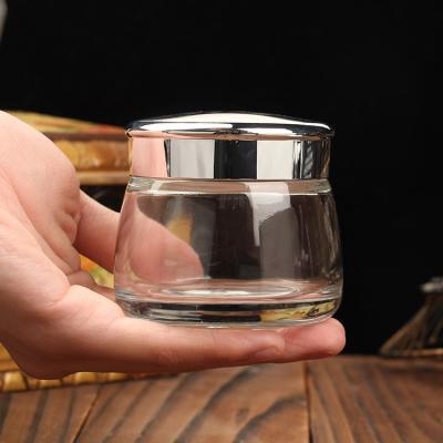 China 130g Skin Care Luxury Cosmetic Containers Large Thick Glass Jars For Packing Lotion, Face Cream&foundation for sale