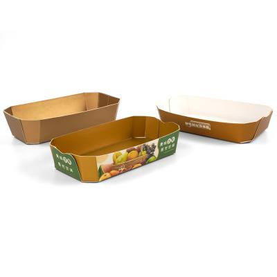 China Recyclable Fruit Wrapping Paper Box Food Salad Packing Fast Food Takeout Fried Chicken To Go for sale