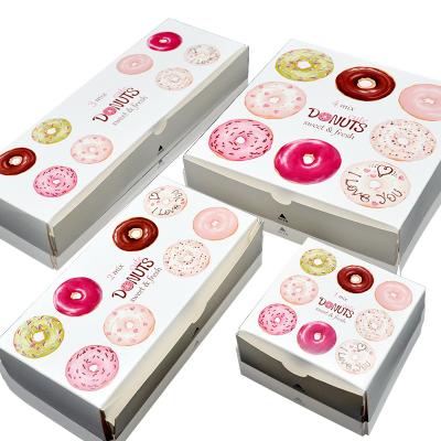 China Wholesale Recyclable Eco Friendly Biodegradable Donut Bakery Packaging Custom Printed Large Mochi Donut Paper Box Packaging With Logo for sale