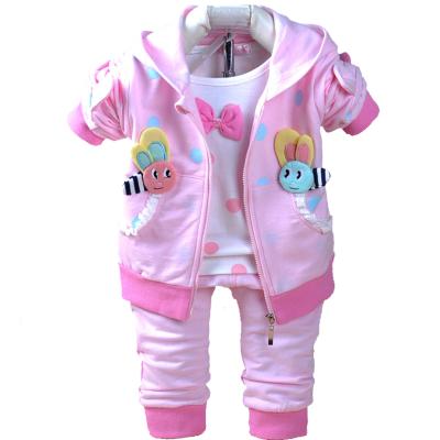 China 6M-4Y 3pcs Casual Baby Hoodie Jacket Cotton T-shirt Pants Sweater for sale