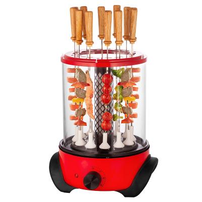 China Easily Assembled Rotating Rotating Electric BBQ Grill Smokeless BBQ Grill Machine Vertical Smokeless Rotisserie Grill for sale