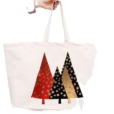 China Handled Custom Logo Cheap Plain Recycled Christmas Cotton Eco Friendly Canvas Cotton Plain Organic Cotton Canvas Tote Bag With Logo for sale