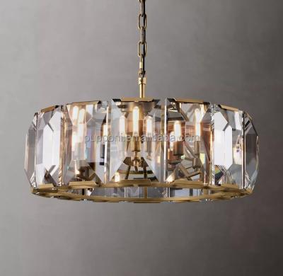 China Harlow Modern Small Round Crystal Chandelier in Lacquered Polished Brass for sale