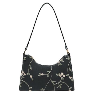 China Eco-Friendly Fashion Straw Lace Embroidered Women Purses Ladies Shoulder Bag Single Shoulder Bag Cross - Hot Body Armpit Bag Amazon Purse for sale