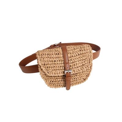 China High Quality Fashion Waist Bags For Women Summer Straw Fanny Pack Hand Woven Beach Purse With Tassel Straw Bags Amazon Purse Wholesale for sale