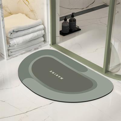 China Custom Size 7Colour High Water Absorption Diatomaceous Earth Bath Mat Sustainable Clean Easy Slip Shower Non Slip Eco Friendly Bath Mat for sale