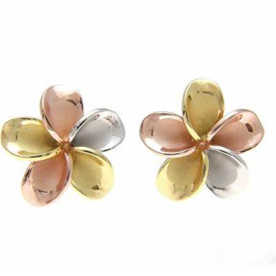 China CLASSIC 925 Sterling Silver Hawaiian Design Plumeria Earrings Hawaiian Jewelry for sale