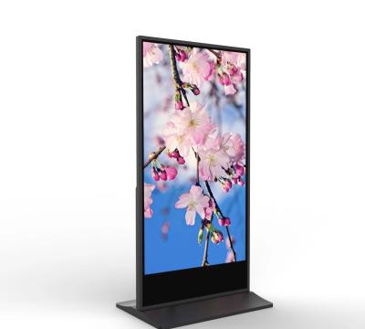 China 43 49 55inch Ultra thin digital signage dual screen display Double Sided Advertising Player Totem Lcd Screen Advertising Video for sale