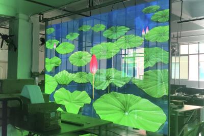 China Ultra-Thin Bendable LED Curtain Video Wall 3.9mm Thickness 80% Light Transmittance Suitable For Curved Surfaces for sale